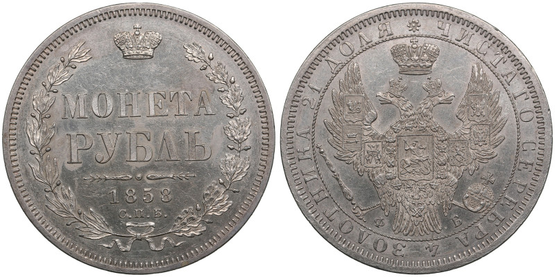 Russia Rouble 1858 СПБ-ФБ - Alexander II (1855-1881)
20.67g. UNC/UNC. Some insig...