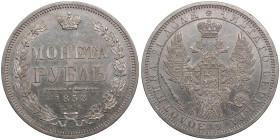 Russia Rouble 1858 СПБ-ФБ - Alexander II (1855-1881)
20.67g. UNC/UNC. Some insignificant surface hairlines, but still beautiful exemplar with appealin...