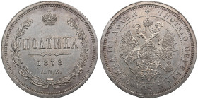 Russia Poltina 1878 СПБ-НФ - Alexander II (1855-1881)
10.31g. UNC/UNC. An attractive specimen with mint luster and elegant toning. Bitkin 127. ...