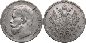Russia (Brussels mint) Rouble 1897 ** - Nicholas II (1894-1917)
19.88g. XF/VF. Bitkin 203. 