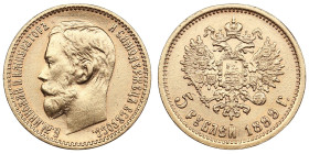 Russia 5 Roubles 1899 ФЗ - Nicholas II (1894-1917)
4.27g. Au 0.900. VF/XF. Bitkin 24; Sidorov 4992. PLEASE NOTE: This lot is subject to a reduced buye...