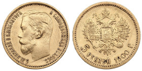 Russia 5 Roubles 1900 ФЗ - Nicholas II (1894-1917)
4.30g. XF+/AU. Bitkin 26; Sidorov 4003. PLEASE NOTE: This lot is subject to a reduced buyer's premi...