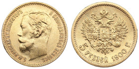 Russia 5 Roubles 1900 ФЗ - Nicholas II (1894-1917)
4.27g. Au 0.900. XF/AU. Bitkin 26; Sidorov 4003. PLEASE NOTE: This lot is subject to a reduced buye...