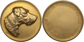Finland (Russia) Gold (Gilted) Medal of Finnish Fox Terrier Club ND (Before 1917)
33.62g. 43mm. UNC/UNC. Medal issued by the Finnish Fox Terrier Club....