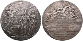 Russia (France, Paris mint) Bronze (Silvered) Medal 1896 – In memory of the foundation of the Pont Alexandre III in Paris, 25 September (7 October) 18...