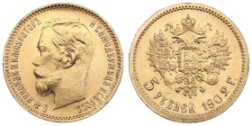 Russia 5 Roubles 1902 АР - Nicholas II (1894-1917)
4.32g. Au 0.900. UNC/UNC. Splendid brilliant exemplar. Bitkin 29; Sidorov 4021. PLEASE NOTE: This l...