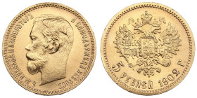 Russia 5 Roubles 1902 АР - Nicholas II (1894-1917)
4.30g. Au 0.900. UNC/UNC. Splendid brilliant exemplar. Bitkin 29; Sidorov 4021. PLEASE NOTE: This l...