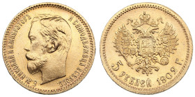 Russia 5 Roubles 1902 АР - Nicholas II (1894-1917)
4.31g. Au 0.900. UNC/UNC. Splendid brilliant exemplar. Bitkin 29; Sidorov 4021. PLEASE NOTE: This l...