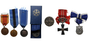 Group of Estonian & Finland Award Medals, Order and Badges (7)
Included:1. Finland Bronze Medal – URHEUDESTA / För Tapperhet (For Bravery). Bronze med...