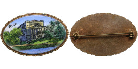 Latvia Brass enameled Souvenir Badge ND (20th c.) - The Latvian National Opera and Ballet
10.65g. 39x25mm.