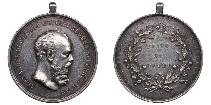 Finland (Russia) Silver Award Medal (1881-1894) - For Knowledge and Diligence fr...