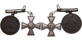 Group of Russian & Latvian medal and badge (2)
Various condition. Included: Latvia Bronze Medal 1928 - For the 10th Anniversary of the Battles for the...