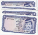 Brunei 1 Ringgit 1980 (10) Sequential #
UNC. Pick 6b.