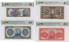 Group of Graded China Banknotes (4) PMG 63-64
For additional photographs, please visit our website.