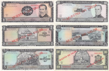 El Salvador 1- 100 Colon 1970-72 (6) Specimens
UNC. Pick 114s-119s.