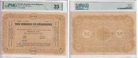 Estonia (Republic Debt Obligation) 50 Marka 1919 - PMG 25 Very Fine
Only 3 specimens graded higher by PMG. Pick 8. Rare.