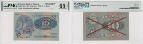 Estonia 10 Krooni 1928 - SPECIMEN - PMG 65 EPQ Gem Uncirculated
PROOV overprint, with X on back. Pick 63s1. Rare.