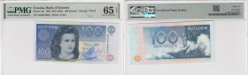 Estonia 100 Krooni 1991 (ND 1992) - PMG 65 EPQ Gem Uncirculated
Pick 74a.