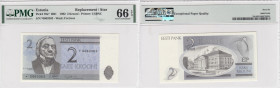 Estonia 2 Krooni 1992 - PMG 66 EPQ Gem Uncirculated
Replacement. Pick 70a*.