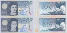 Estonia 100 Krooni 1994 (2) Sequential #
UNC. Pick 79.
