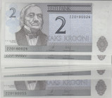 Estonia 2 Krooni 2007 Replacements (30) Sequential #
UNC. Pick 85b*.