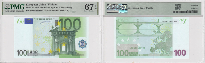 Finland (EU) 100 Euro 2002 - PMG 67 EPQ Superb Gem Unc
Pick 51.