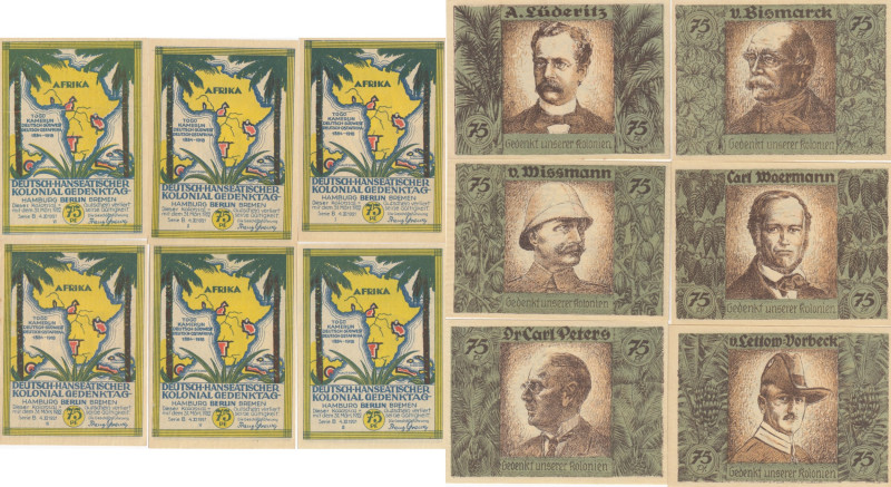 Germany 75 Pfennig 1921 (6) African Colonial Banknotes
XF/UNC.