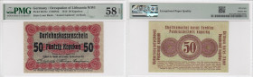 Germany (Occupation of Lithuania WWI, Posen) 50 Kopeken 1916 - PMG 58 EPQ Choice About Unc
Pick R121c.