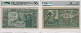Germany (Occupation of Lithuania WWI, Kowno) 1000 Mark 1918 - PMG 55 About Uncirculated
Pick R134a.