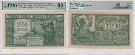 Germany (Occupation of Lithuania WWI, Kowno) 1000 Mark 1918 - PMG 63 Choice Uncirculated
Pick R134a.