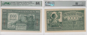 Germany (Occupation of Lithuania WWI, Kowno) 1000 Mark 1918 - PMG 64 Choice Uncirculated
Pick R134a.