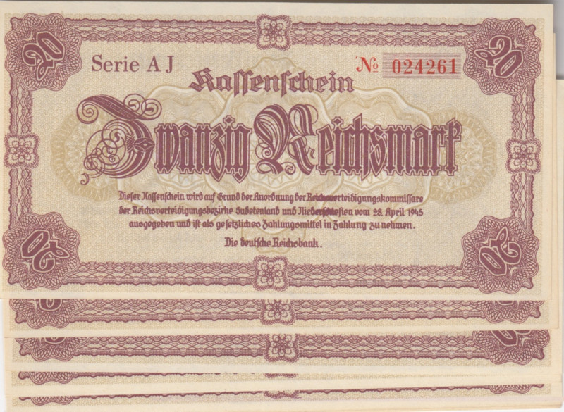 Germany 20 Reichsmark 1945 (10)
UNC. Pick 187