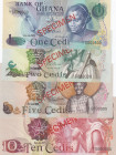 Ghana 1,2,5,10 Cedis 1972-73 (4) Specimens
UNC Pick 13s-16s.