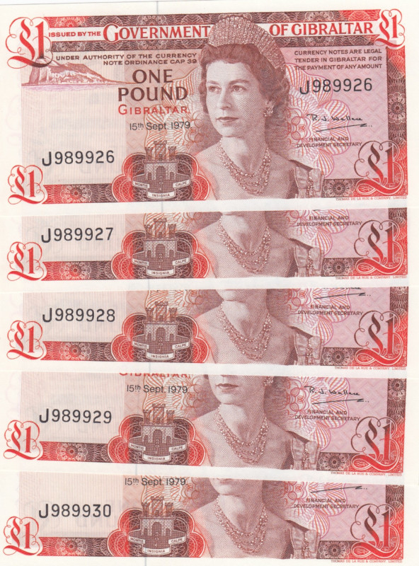 Gibraltar 1 Pound 1979 (5) Sequential #
UNC. Pick 20b