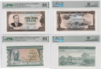 Guinea Graded Banknotes (2) PMG 64 Choice Uncirculated
Pick 15a, 27a.