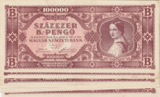 Hungary 100 000 B-pengö 1946 (10)
AU. Pick 133.