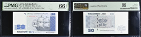 Latvia 50 Latu 1992 (ND 1994) - PMG 66 EPQ Gem Uncirculated
Pick 46.