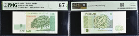 Latvia 5 Lati 2009 - PMG 67 EPQ Superb Gem Unc
Pick 53c.