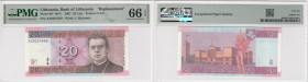 Lithuania 20 Litu 2007 - Replacement - PMG 66 EPQ Gem Uncirculated
Pick 69*.