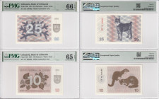 Lithuania 25 & 10 Talonas 1991 - PMG 66 & 65 EPQ Gem Uncirculated (2)
Pick 36b, 35b.