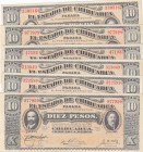 Mexico 10 Pesos 1914 (6) Chihuahua
AU. Pick S535.