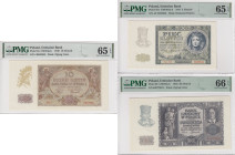 Poland 20, 10 & 5 Zlotych 1929-1941 - PMG 64-66 UNC (5)
Pick 94, 77, 69, 95, 101. For additional photographs, please visit our website.