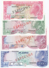 St. Thomas & Principe 50- 1000 Dobras 1977 (4) SpecimENS
UNC. Pick 52s-55s.