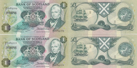 Scotland 1 Pound 1970 (2) Sequential #
UNC. Pick 111a.