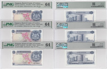 Group of Graded Singapore Banknotes (3) PMG 63-64
Pick 1a, d.