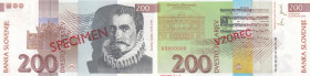 Slovenia 200 Tolarjev 2001 specimen
UNC. Pick 15cs