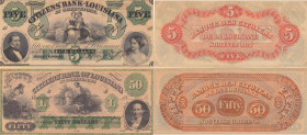 Louisiana 5 & 50 Dollars (2)
UNC.