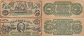 South Carolina 20 & 50 Dollars 1872 (2)
UNC.