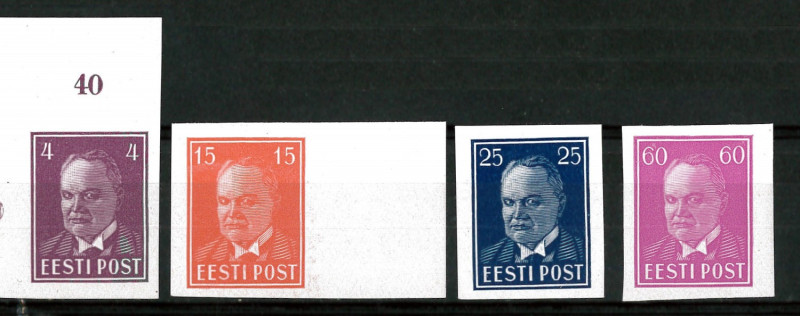 Estonia proof stamps. K.Päts (4)
Estonia proof stamps. K.Päts 4 pcs. 1936. Sold ...