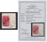 Estonia stamp Mõisaküla 60 kop with Vaba Eesti overprint - with Certificate
Mi. No. 3 (SU 684 IV A). Used, Certificate by Löbbering. Rare. Sold as is,...